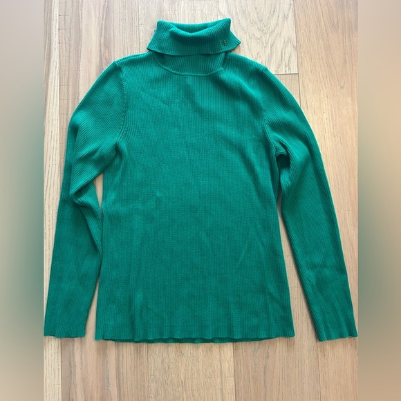 Ralph Lauren Sweaters - Lauren Ralph Lauren Green Ribbed Turtleneck Sweater